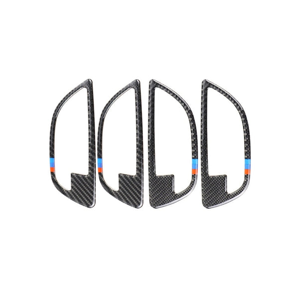4 PCS Carbon Fiber Car Door Handle Frame Decorative Sticker for BMW 5 Series F10 2011-2017