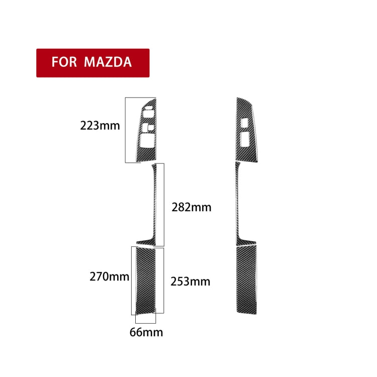 6 in 1 Car Carbon Fiber Left and Right Driving Seat Lift Decorative Sticker for Mazda RX8 2004-2008, Left Drive High-configured