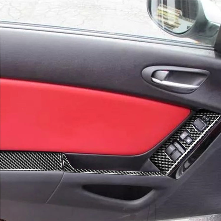 6 in 1 Car Carbon Fiber Left and Right Driving Seat Lift Decorative Sticker for Mazda RX8 2004-2008, Left Drive High-configured