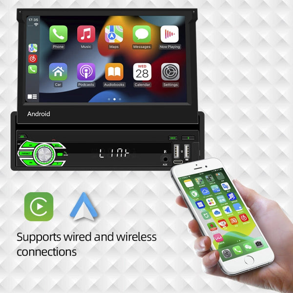 HD 7 inch Single Din Car Android Player GPS Navigation Bluetooth Touch Stereo Radio, Support Mirror Link & FM & WIFI