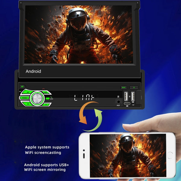 HD 7 inch Single Din Car Android Player GPS Navigation Bluetooth Touch Stereo Radio, Support Mirror Link & FM & WIFI