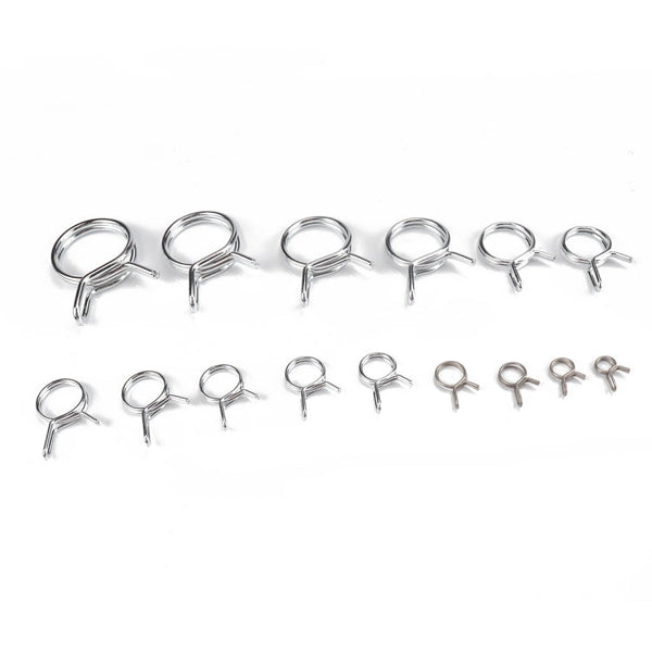180 PCS Double Wire Spring Tube Clamp Water Pipe Clamps, Size: 5-24mm