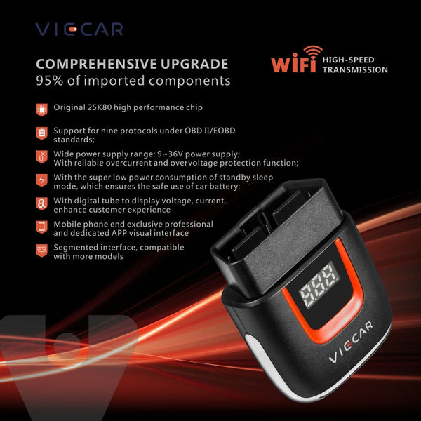 Viecar VP002 Car Mini OBD Fault Detector V1.5 WiFi Diagnostic Tool