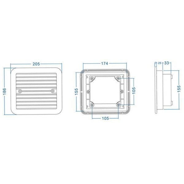 12V White Air Vent with Fan RV Trailer Caravan Mute Side Air Ventilation