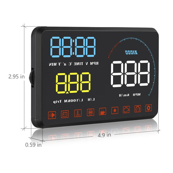 A9 5.5 inch Universal Car OBD2 HUD Vehicle-mounted Head Up Display