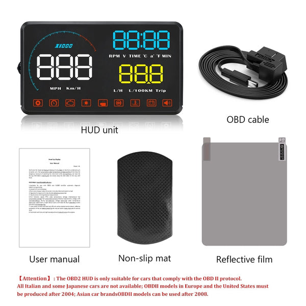 A9 5.5 inch Universal Car OBD2 HUD Vehicle-mounted Head Up Display