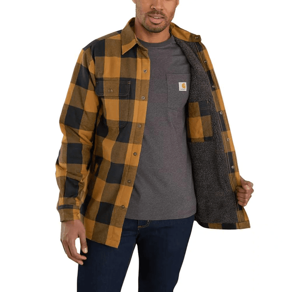 Carhartt 104911 Relaxed Fit Heavyweight Flannel Sherpa Lined Shirt Jac
