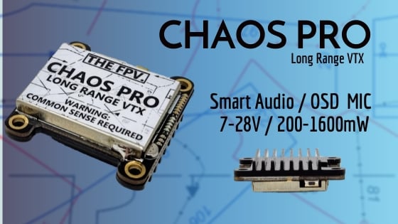 TheFPV Chaos Pro VTX Video Transmitter (200-1600mW, 2-6S, Smart Audio)