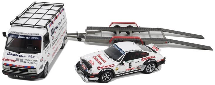 Citroen C35 Almeras + Trailer w/Porsche 911 SC #5 Rallye of Portugal 1981 1:18 Scale OttOmobile Resin Model