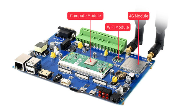 Industrial IoT Computer w/ PoE, 4G (For Raspberry Pi Compute)