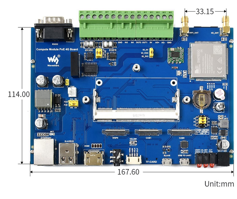 Industrial IoT Computer w/ PoE, 4G (For Raspberry Pi Compute)