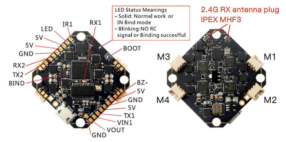 Happymodel Crazybee F4 V3.1 2-4S 4in1 12A AIO Flight Controller - SPI Frsky