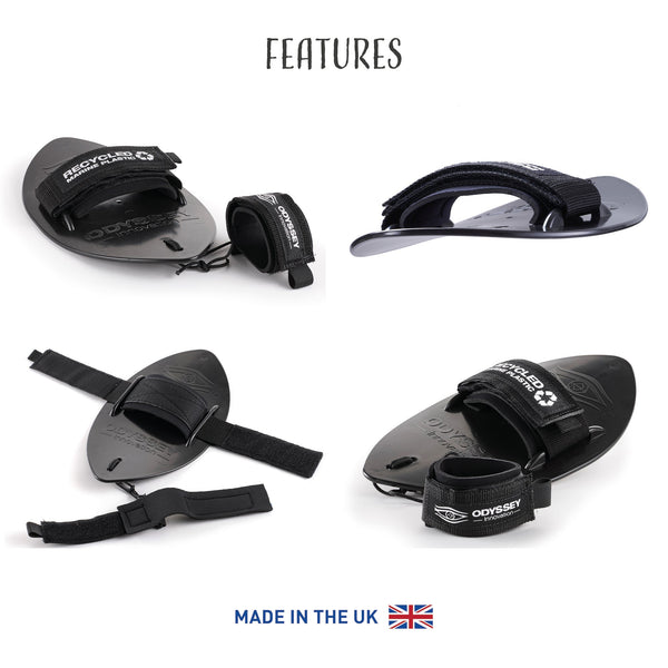 Odyssey Bodysurfing Handplane | 100% Ocean Plastic | Black | Wave Control
