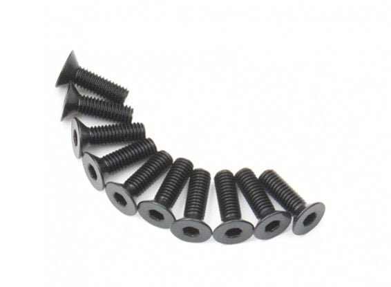 10x M3 Countersunk Hex Screw Black (M3 x6, M3 x8, M3 x10, M3 x12, M3 x14, M3 x16, M3 x18)