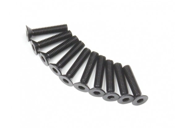 10x M3 Countersunk Hex Screw Black (M3 x6, M3 x8, M3 x10, M3 x12, M3 x14, M3 x16, M3 x18)