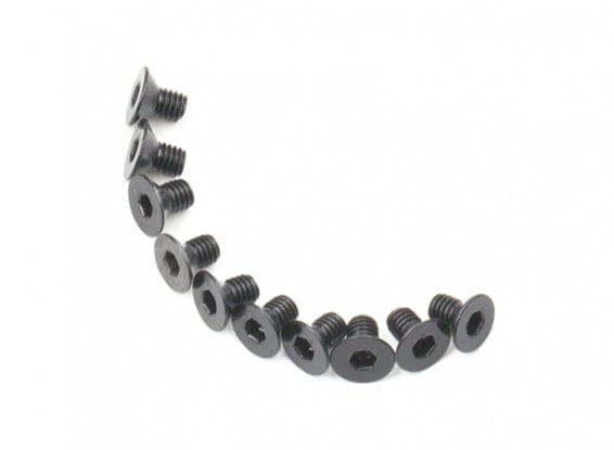 10x M3 Countersunk Hex Screw Black (M3 x6, M3 x8, M3 x10, M3 x12, M3 x14, M3 x16, M3 x18)