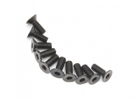 10x M3 Countersunk Hex Screw Black (M3 x6, M3 x8, M3 x10, M3 x12, M3 x14, M3 x16, M3 x18)