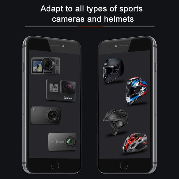 Cycling Helmet Adhesive Multi-Joint Arm Fixed Mount Set with J-Hook Buckle Mount & Screw for GoPro, Insta360, DJI and Other Action Cameras, Cycling Helmet Kit