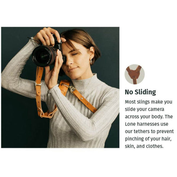Quick Release Anti-Slip Shoulder Leather Harness Camera Strap with Metal Hook for SLR / DSLR Cameras (Left Shoulder)