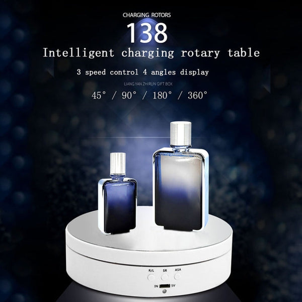 13.8cm USB Charging Smart 360 Degree Rotating Turntable Display Stand Video Shooting Props Turntable for Photography, Load 3kg