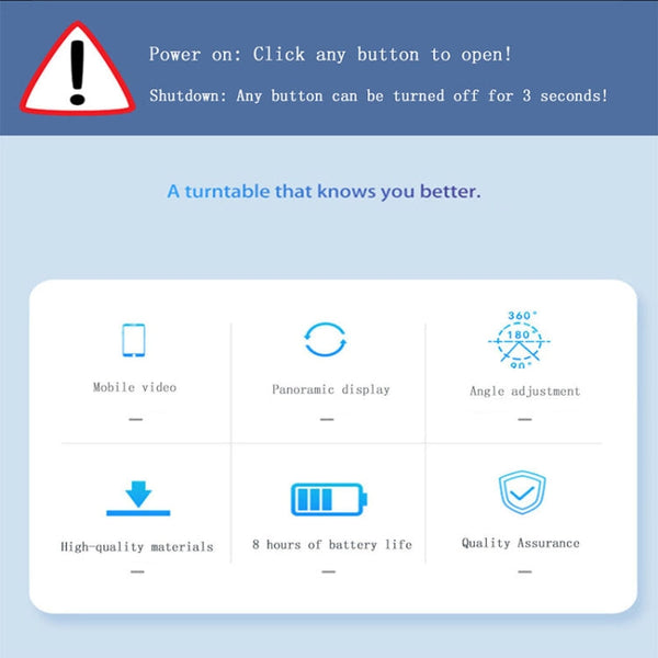 13.8cm Mirror Style USB Charging Smart 360 Degree Rotating Turntable Display Stand Video Shooting Props Turntable for Photography, Load 3kg