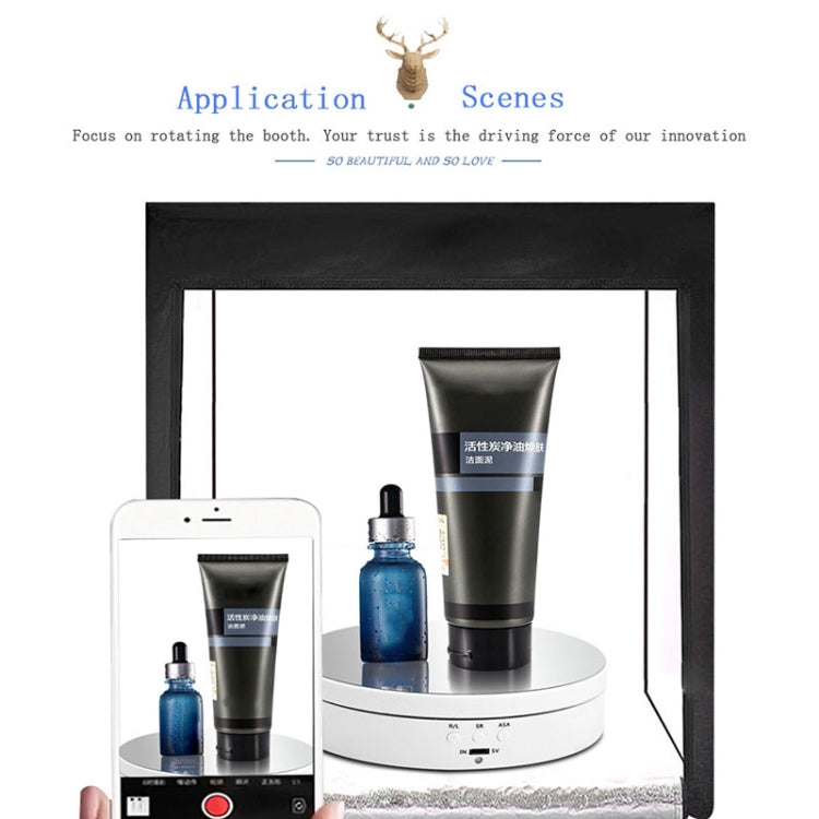 13.8cm Mirror Style USB Charging Smart 360 Degree Rotating Turntable Display Stand Video Shooting Props Turntable for Photography, Load 3kg