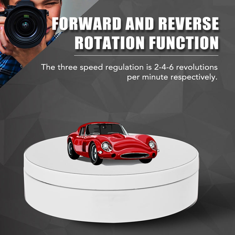 13.8cm Mirror Style USB Charging Smart 360 Degree Rotating Turntable Display Stand Video Shooting Props Turntable for Photography, Load 3kg