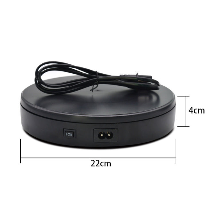 22cm Electric Rotating Turntable Display Stand Live Video Shooting Props Turntable Jewelry Shoes Display Platform, US Plug