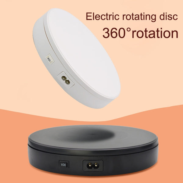 22cm Electric Rotating Turntable Display Stand Live Video Shooting Props Turntable Jewelry Shoes Display Platform, US Plug