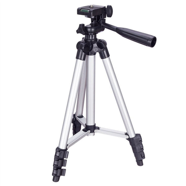 3120 Live Broadcast Tripod 4-Section Folding Legs Aluminum Alloy Tripod Mount with U-Shape Three-Dimensional Tripod Head for DSLR & Digital Camera, Adjustable Height: 34-103cm
