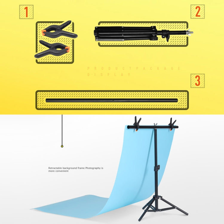 150x200cm T-Shape Photo Studio Background Support Stand Backdrop Crossbar Bracket Kit with Clips, No Backdrop, 150x200cm