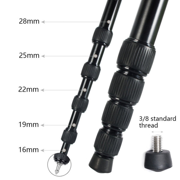 BEXIN MAS285 Portable Travel Outdoor DSLR Camera Aluminum Alloy Monopod Holder