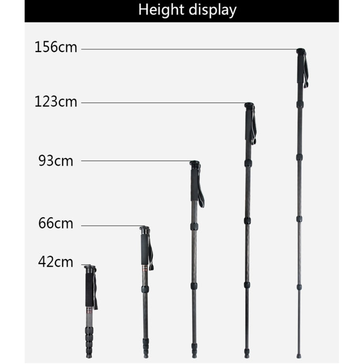 BEXIN MCS285 Portable Travel Outdoor DSLR Camera Carbon Fiber Monopod Holder, MCS285