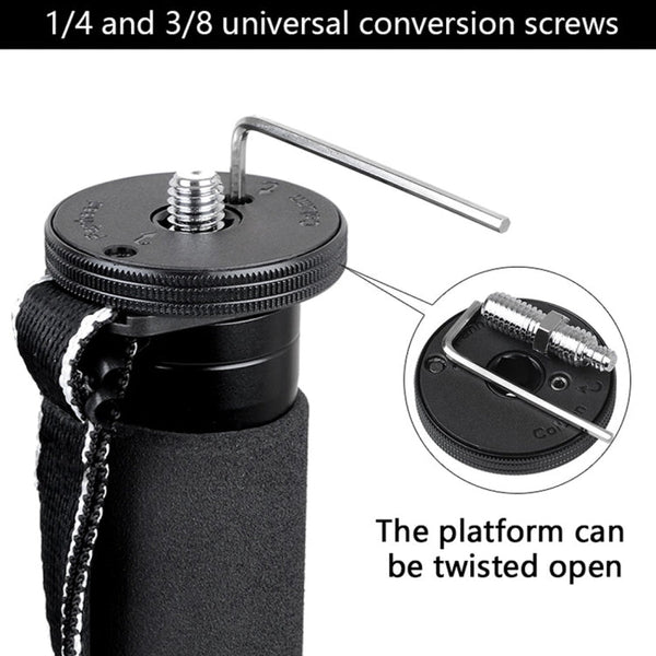 BEXIN MCS285 Portable Travel Outdoor DSLR Camera Carbon Fiber Monopod Holder, MCS285