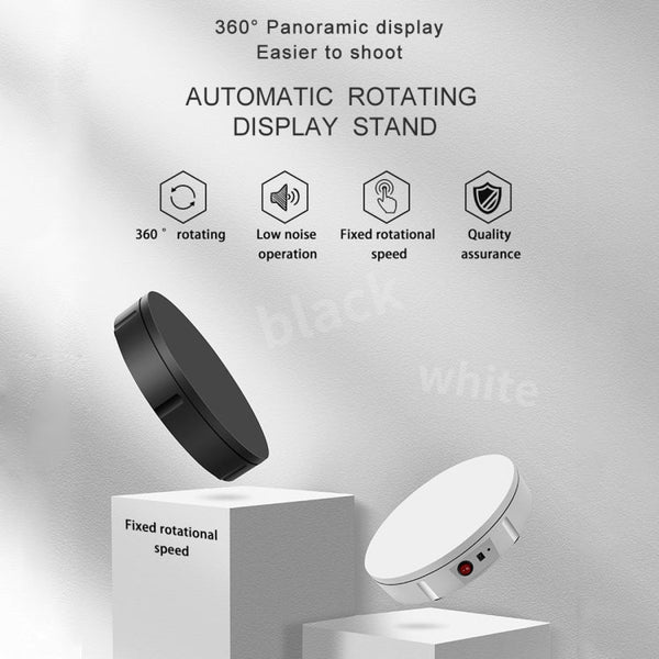 22cm Electric Rotating Display Stand Video Shooting Props Turntable, Load: 50kg, US Plug