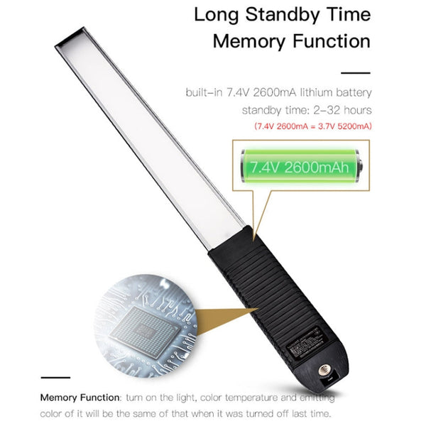 LUXCeO Q508A 8 Color Photo LED Stick Video Light Waterproof Handheld LED Fill Light Flash Lighting Lamp with Remote Control