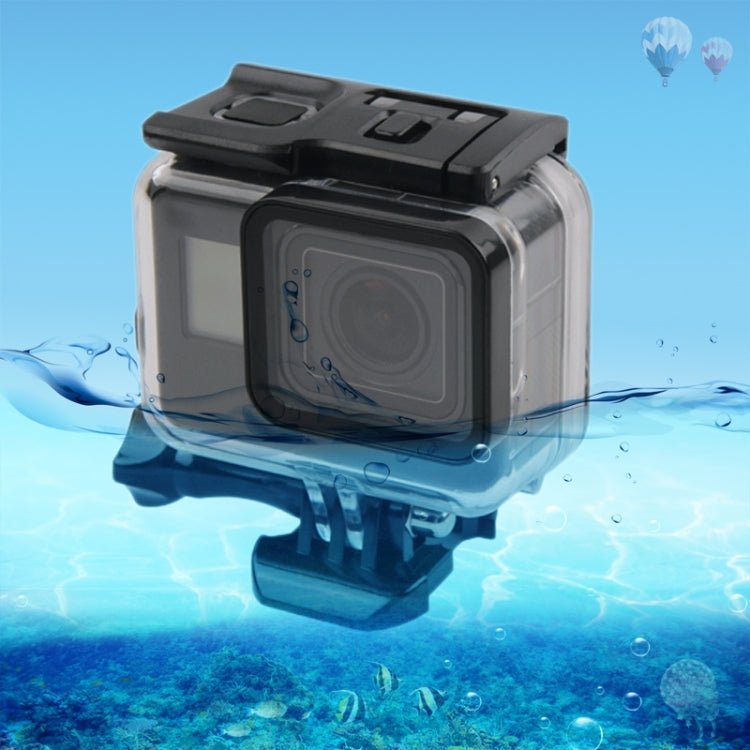 45m Waterproof Housing Protective Case + Touch Screen Back Cover for GoPro NEW HERO /HERO6 /5, with Buckle Basic Mount & Screw, No Need to Remove Lens, Touch Screen (Transparent)