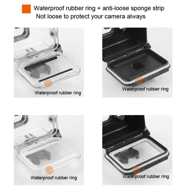 45m Waterproof Housing Protective Case + Touch Screen Back Cover for GoPro NEW HERO /HERO6 /5, with Buckle Basic Mount & Screw, No Need to Remove Lens, Touch Screen (Transparent)