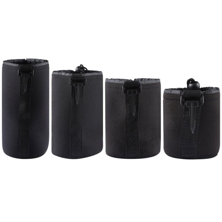 4 PCS Neoprene SLR Camera Lens Carrying Bag Pouch Bag with Carabiner, Size: 10x22cm, 10x14cm, 10x18cm, 8x10cm