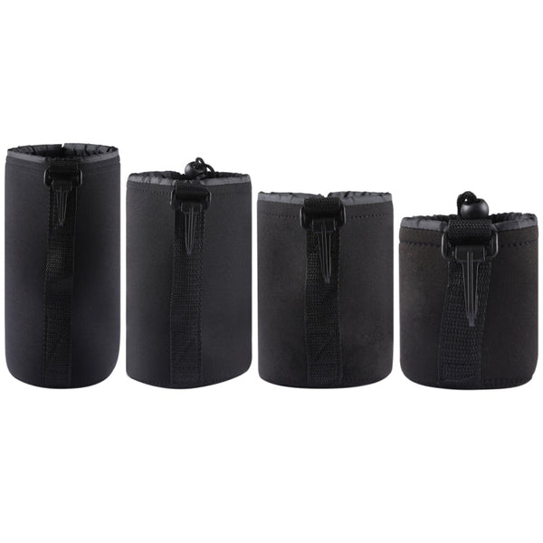 4 PCS Neoprene SLR Camera Lens Carrying Bag Pouch Bag with Carabiner, Size: 10x22cm, 10x14cm, 10x18cm, 8x10cm