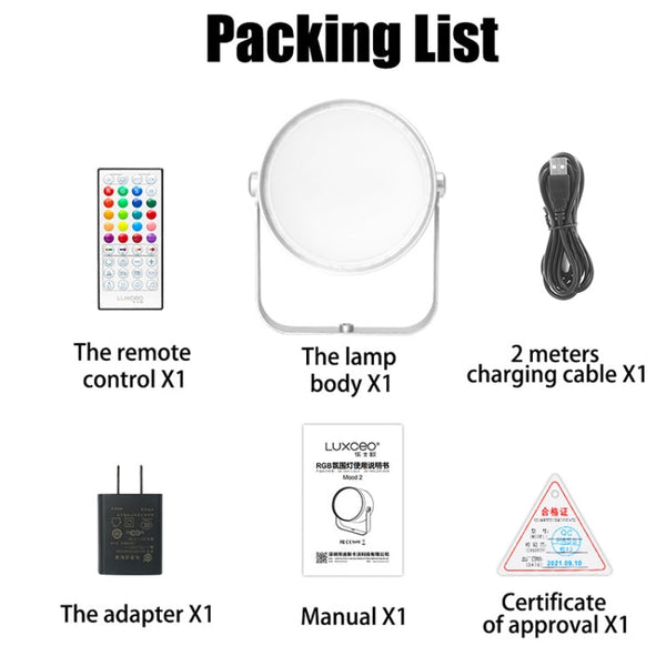 LUXCEO Mood2 RGB Atmosphere Fill Light Desktop Rhythm Pickup Lamp with Remote Control