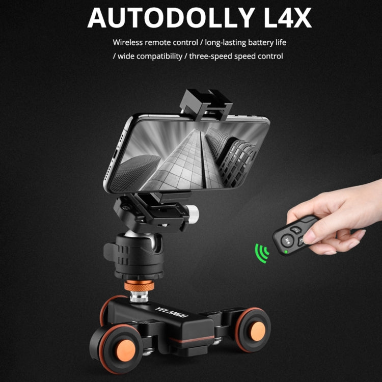YELANGU L4X Camera Wheel Dolly + PC03 Phone Clamp with Remote, Load: 3kg, L4X Dolly+ PC03 Phone Clamp
