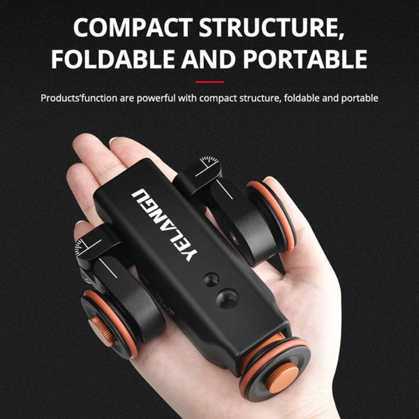 YELANGU L4X Camera Wheel Dolly + PC03 Phone Clamp with Remote, Load: 3kg, L4X Dolly+ PC03 Phone Clamp