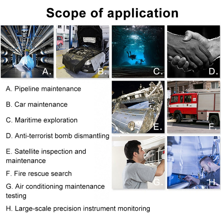 F99 HD Mobile Phone Endoscope, 8mm Waterproof Pipe Endoscope, Wifi Version, Hardwire, Length: 10m, Length: 10m