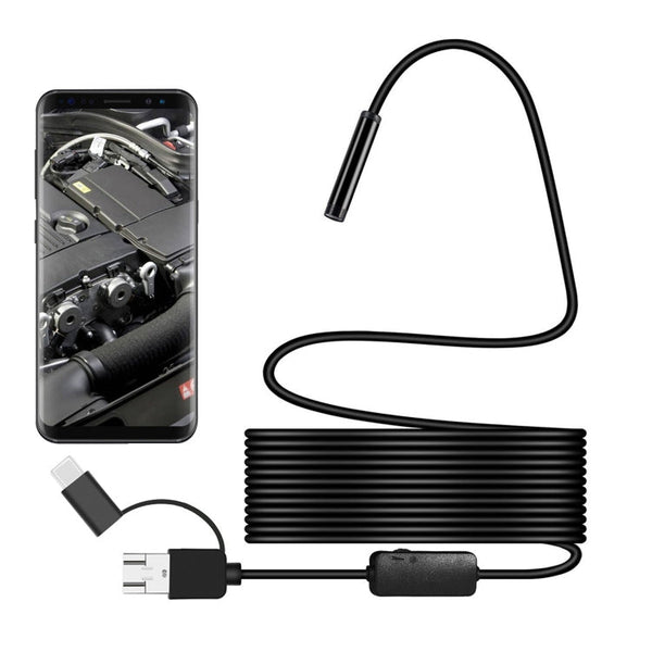 Y101 8mm Spiral Head 3 In 1 Waterproof Digital Endoscope Inspection Camera, Length: 5m Flexible Cable, Length: 5m Flexible Cable