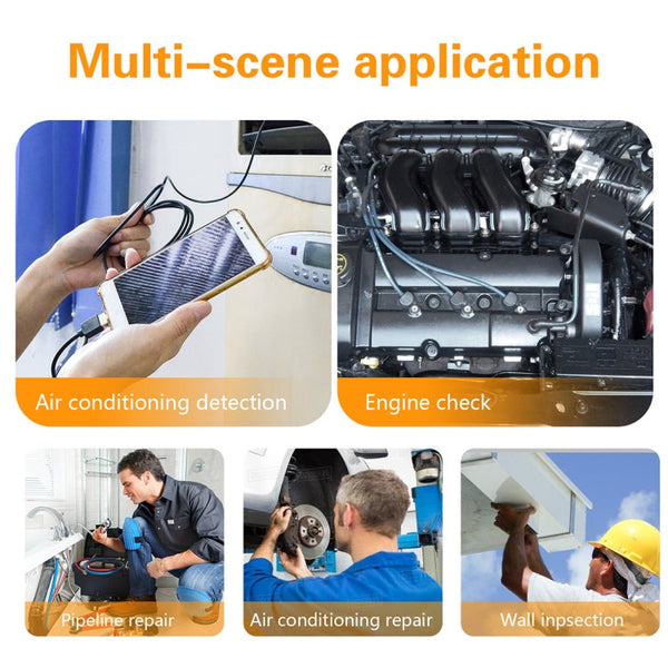 Y101 8mm Spiral Head 3 In 1 Waterproof Digital Endoscope Inspection Camera, Length: 2m Hard Cable, Length: 2m Hard Cable