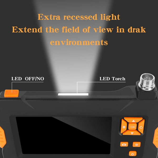 P30 8mm IP67 Waterproof 4.3 inch HD Portable Endoscope Snake Tube Industrial Endoscope, Cable Length: 1m, 1m