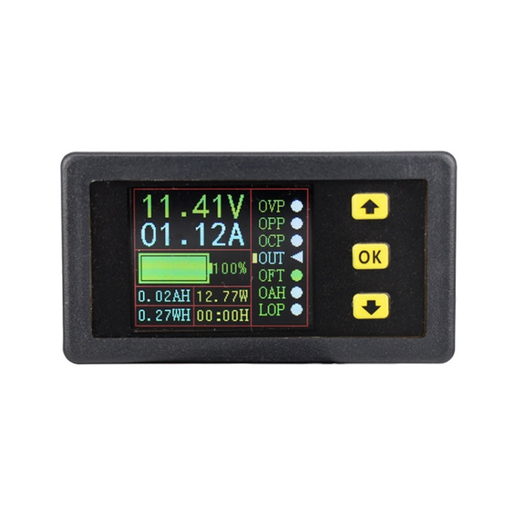 90V 20A Color Dual-Display Voltage Current Meter Charge Discharge Measurement Counter, Without Relay