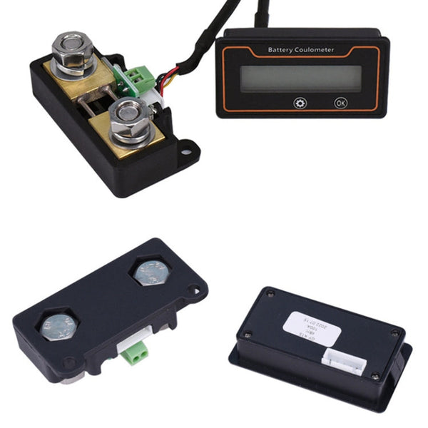 2m 200A 12V 48V Digital Display DC Current Voltmeter Lead-Acid Lithium Battery Charge Meter, 2m 200A