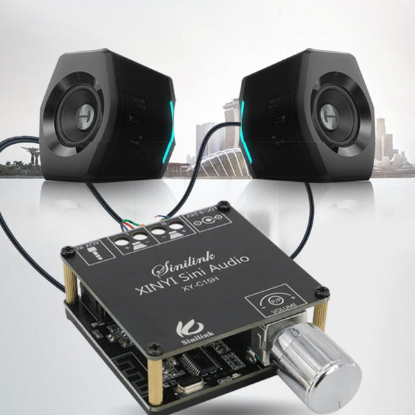 XY-C15H 20W Dual Channel HIFI Bluetooth 5.0 Stereo Digital Audio Power Amplifier Board with Shell, with Shell